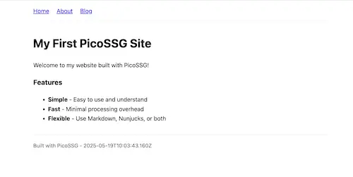 The site with a layout